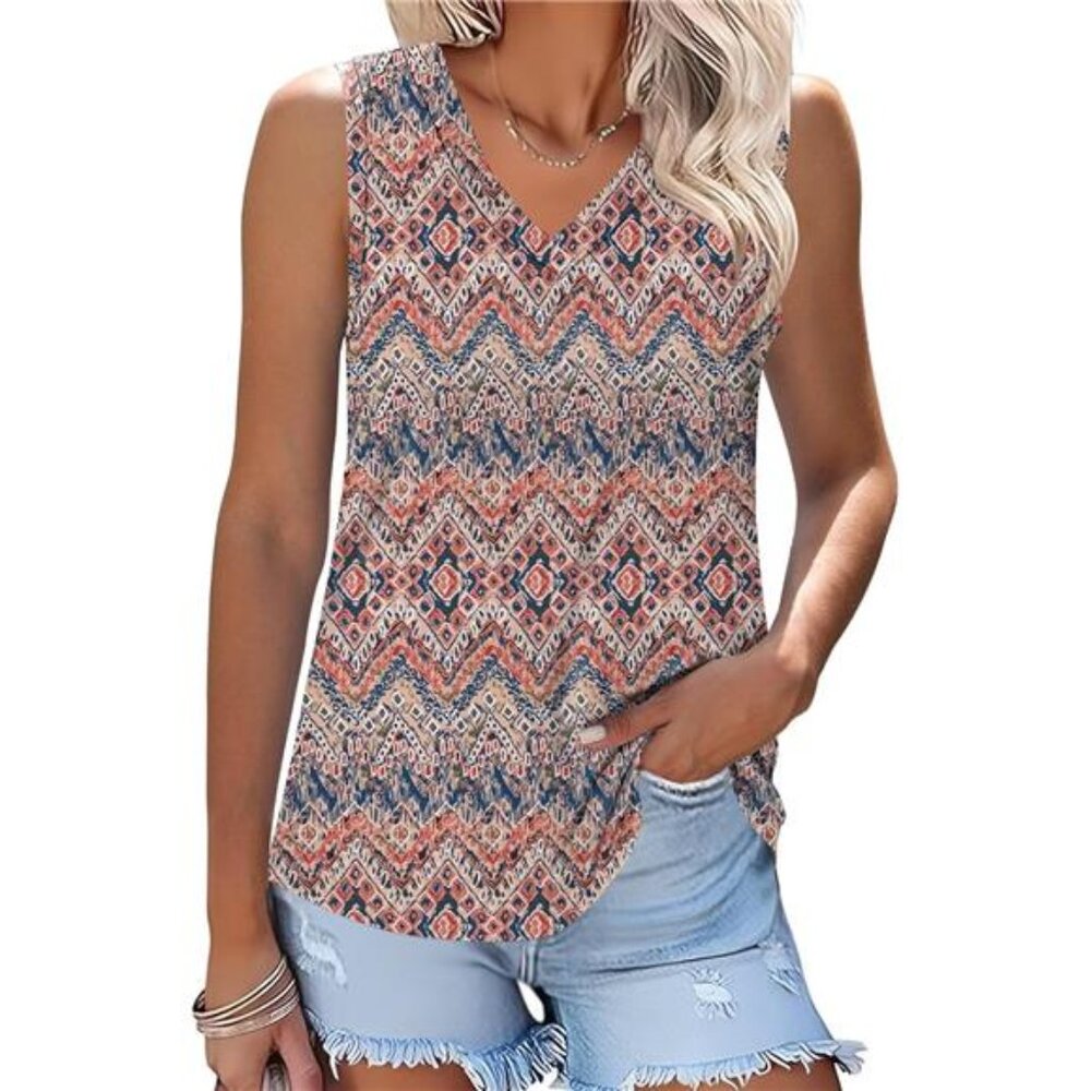 Womens Tank Tops Summer V Neck Sleeveless Shirts for Women Loose Casual